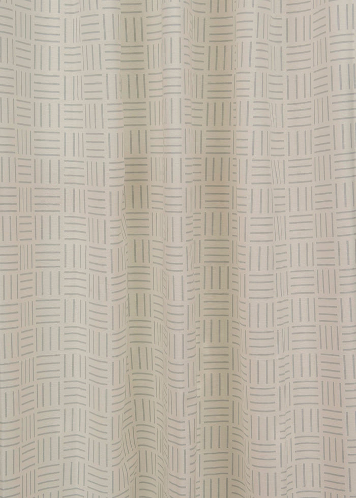 Hashlines 100% cotton geometric curtain for living room - Light Reduction - Grey - Single Piece