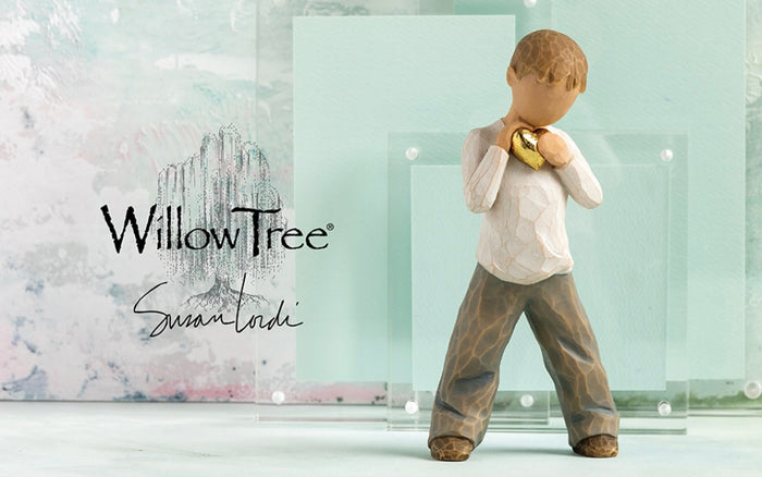HEART OF GOLD FIGURE SCULPTURE HAND PAINTING WILLOW TREE BY SUSAN LORDI