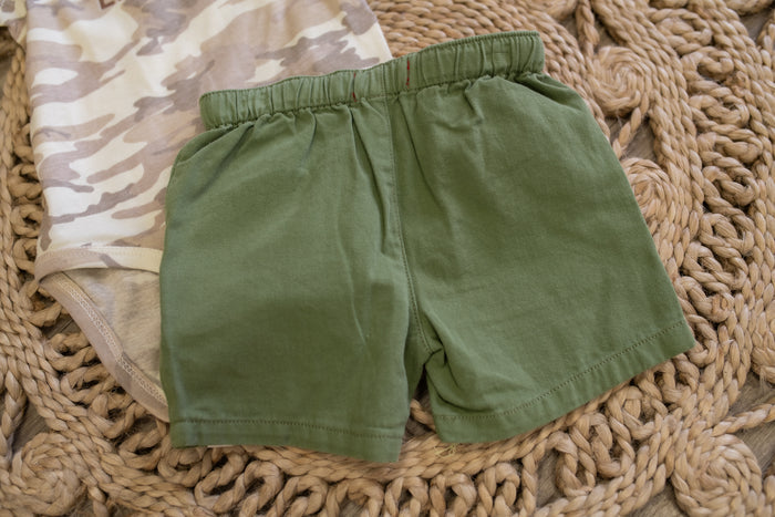 Hugo Army Green Draw String Short's