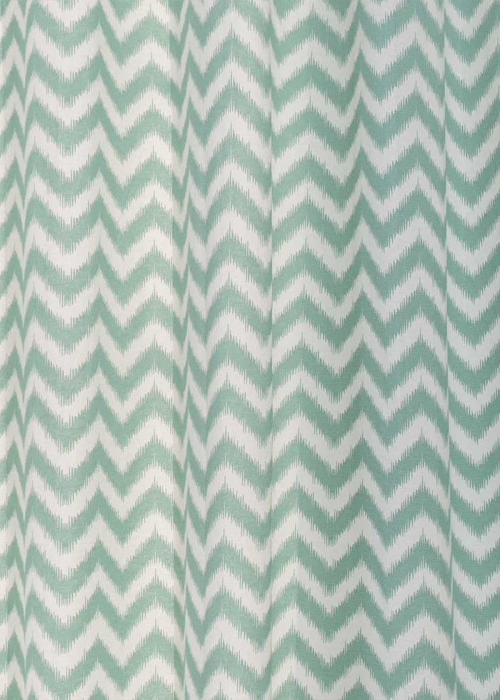 Ikat chevron printed cotton Fabric - Nile Blue
