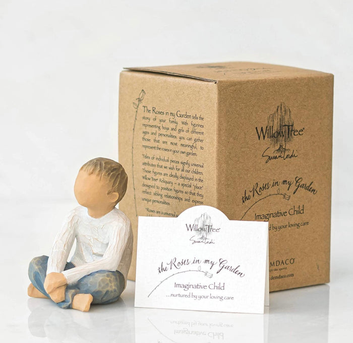 IMAGINATIVE CHILD FIGURE SCULPTURE HAND PAINTING WILLOW TREE BY SUSAN LORDI