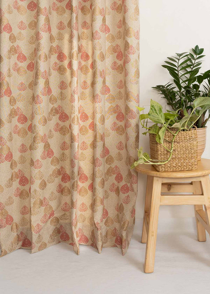 Indian Shimmer printed cotton Fabric - Brown