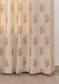 Indus 100% cotton ethnic curtain for living room - Room darkening - Amber - Single Piece