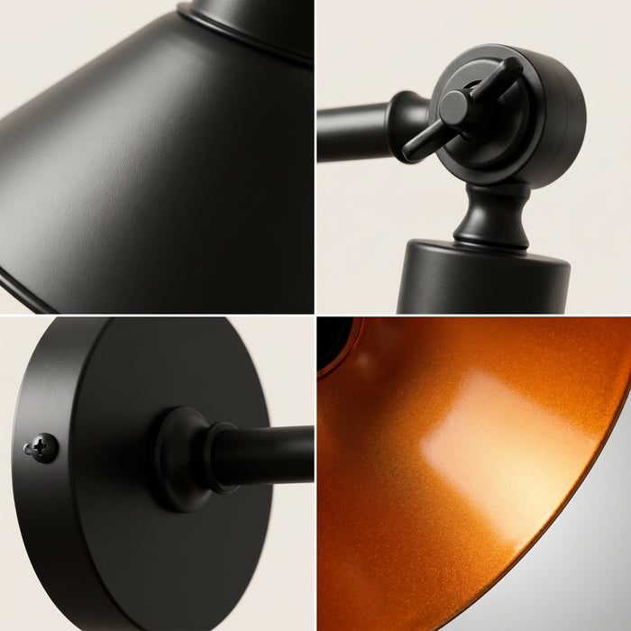 Rotatable head swing arm light