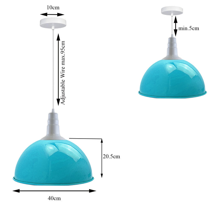 4 Pack Lampshade Vintage Industrial Metal Blue Ceiling Pendant Lights Shade~3564 - LEDSone UK Ltd