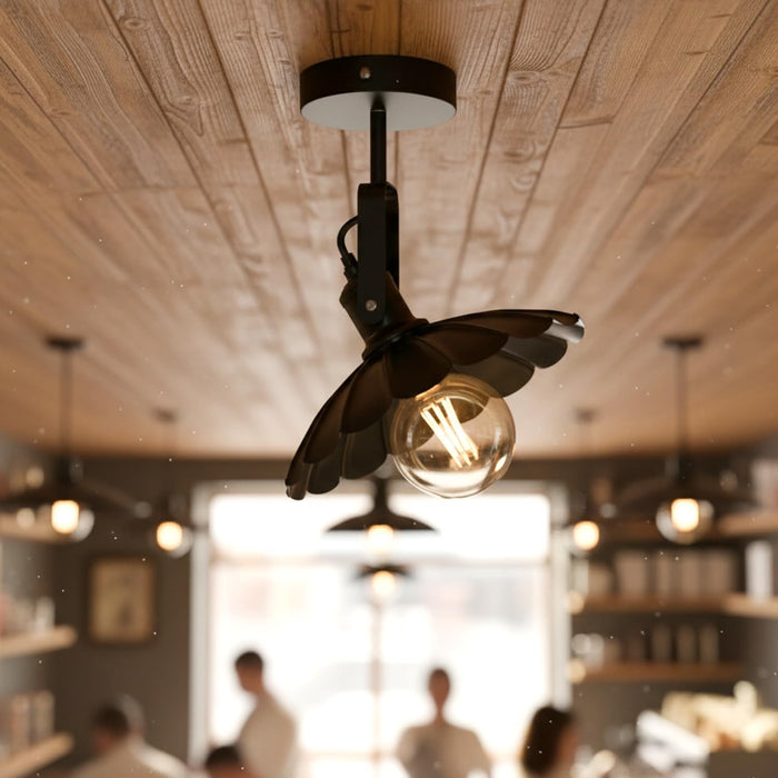 Industrial Swivel Ceiling Light Adjustable Semi Flush Fitting E27 ~6458
