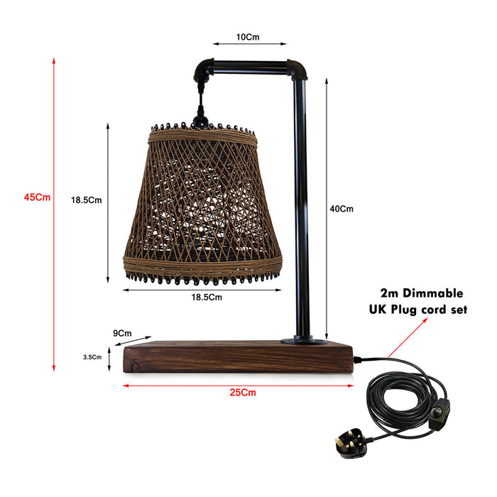 Industrial Vintage Ratio E27 Bedside Table Lamp Light Cage LED Bulb Lighting Desk Lamp~3706 - LEDSone UK Ltd