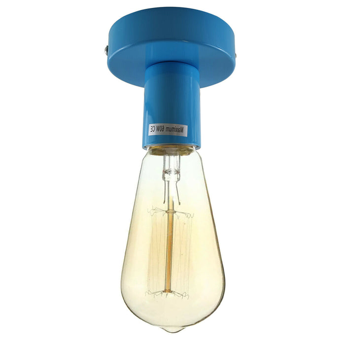 LEDSone industrial vintage Blue Flush Mount Ceiling Light Fitting~1689 - LEDSone UK Ltd