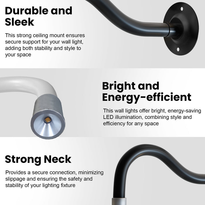 Light Flexible LED Bedside Gooseneck Wall Mount Light Sconce ~5533
