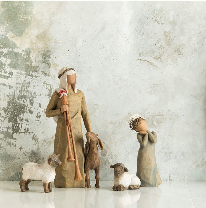 LITTLE SHEPHERDESS FIGURE SCULPTURE HAND PAINTING WILLOW TREE BY SUSAN LORDI