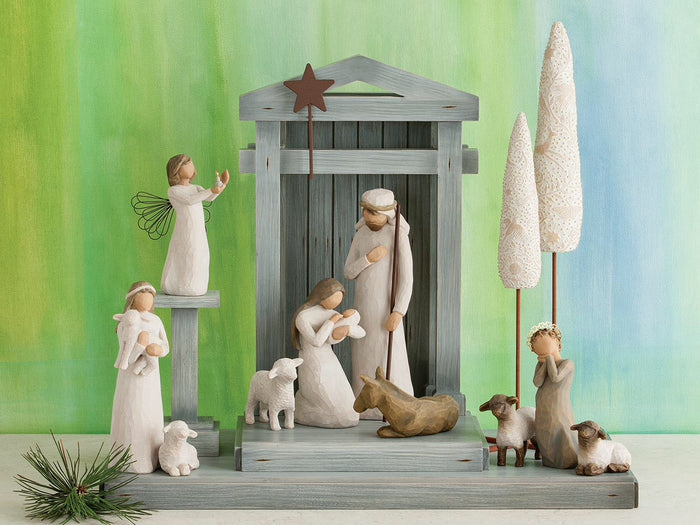 LITTLE SHEPHERDESS FIGURE SCULPTURE HAND PAINTING WILLOW TREE BY SUSAN LORDI