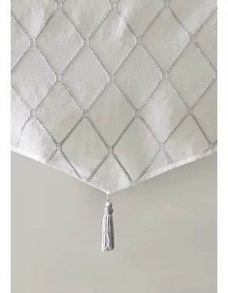 Madison Park Irina 50” x 22” Embroidered Diamond Sheer Ascort Valance