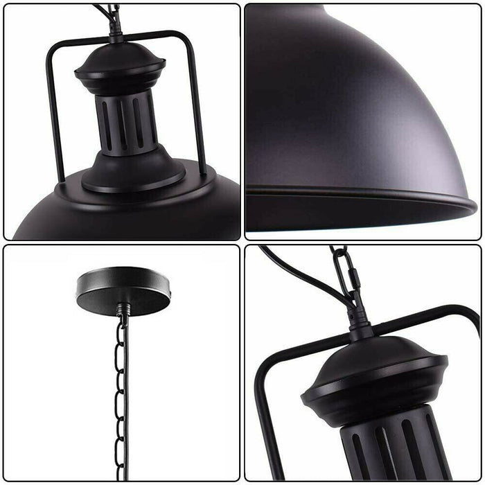 industrial style matt black pendant light
