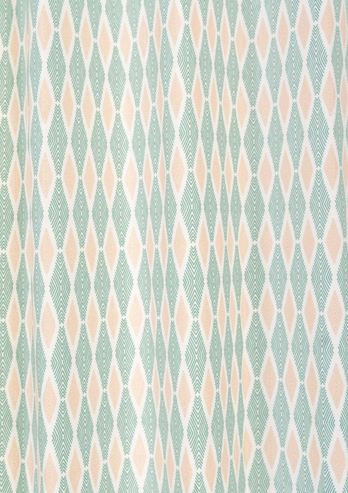 Maze 100% cotton geometric curtain for living room - Light Reduction - Sage green - Single - Single Piece