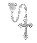Miraculous Medal Crystal Rosary, 6mm beads