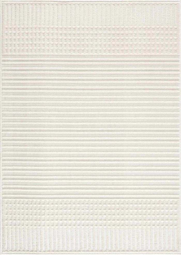 Modern Contemporary Ivory and Beige Medium pile Washable Area Rug - The Rug Decor