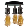 A+ Modern Black Metal Semi Flush Shiny Black 3 way ceiling light Fitting Dining Room Lights~3718 - LEDSone UK Ltd