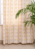 Mudline Printed 100% cotton ethnic curtain for living room - Room darkening - Mustard - Single Piece