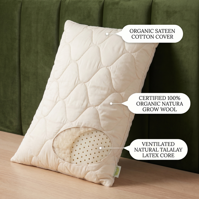 Natura Organic Latex Pillow, view 4 - Mattress Miracle Brantford