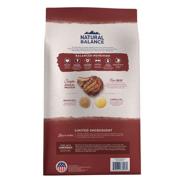 Natural Balance Limited Ingredient Dry Dog Food, Beef & Brown Rice Recipe