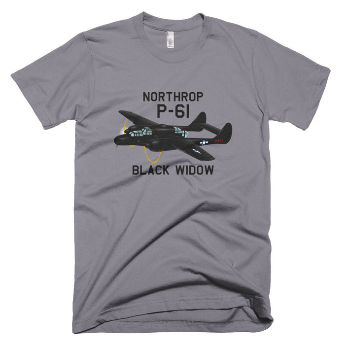Northrop P-61 Black Widow (Black) Airplane T-shirt - Personalized with N#