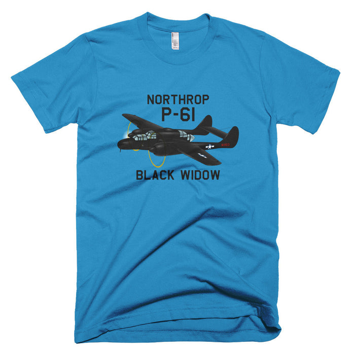 Northrop P-61 Black Widow (Black) Airplane T-shirt - Personalized with N#