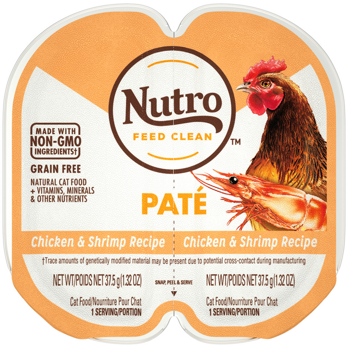 Nutro Perfect Portions Adult Grain Free Chicken and Shrimp Pate Wet Cat Food Trays