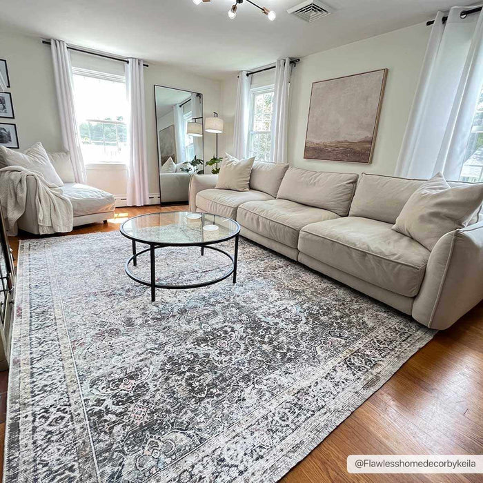 Oriental Transitional Design Beige, Brown and Camel Style Low Pile Area Rug - The Rug Decor