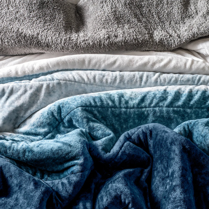 OSLO STRIPED BLANKET WITH SHERPA SOFTY THICK AND WARM KING SIZE MADE IN MEXICO