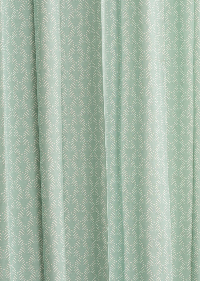 Pergola Nile Blue 100% cotton geometric curtain for living room & Bedroom - Room darkening - Single Piece