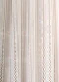 Picket Fence printed sheer Fabric - Walnut-Grey