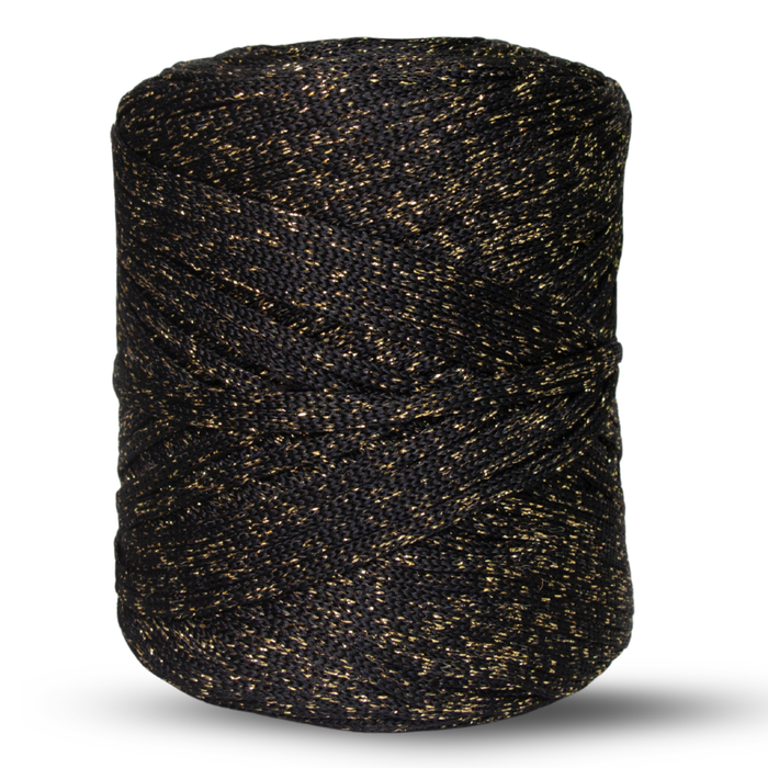 Poly Lurex Cord 5mm Gold Black Color