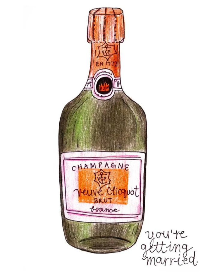 Pop The Champagne Wedding Card