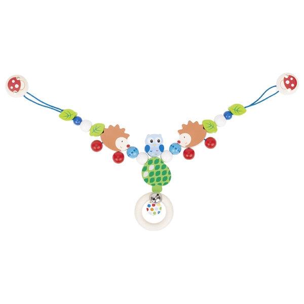 Pram Chain Hedgehog and Owl With Clips, goki baby