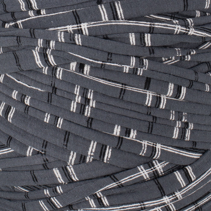 Printed Recycled T-Shirt Fabric Yarn - Chalk Lines