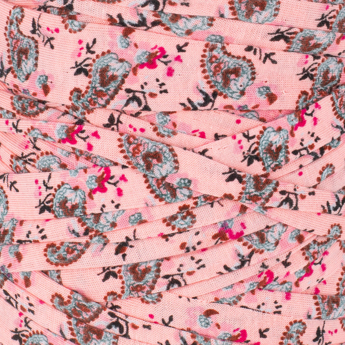 Printed Recycled T-Shirt Fabric Yarn - Groovy Petals