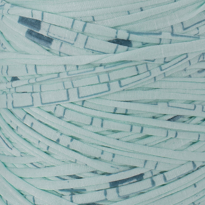 Printed Recycled T-Shirt Fabric Yarn - Mint Bricks