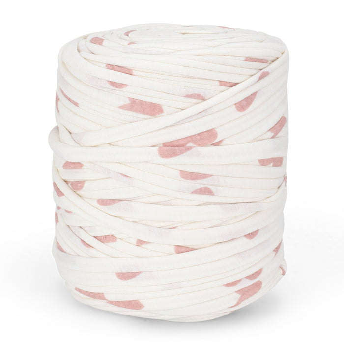 Printed Recycled T-Shirt Fabric Yarn - Pinky Dots