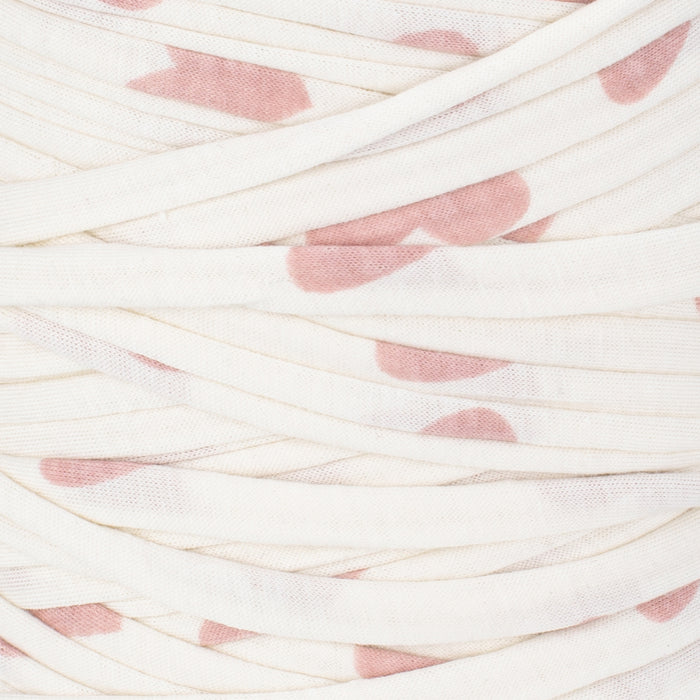 Printed Recycled T-Shirt Fabric Yarn - Pinky Dots