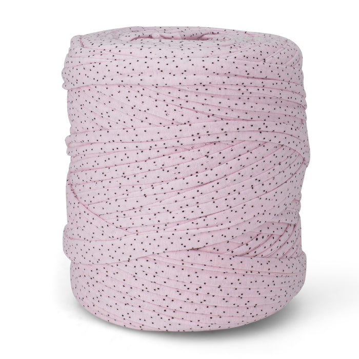Printed Recycled T-Shirt Fabric Yarn - Rosy Dots