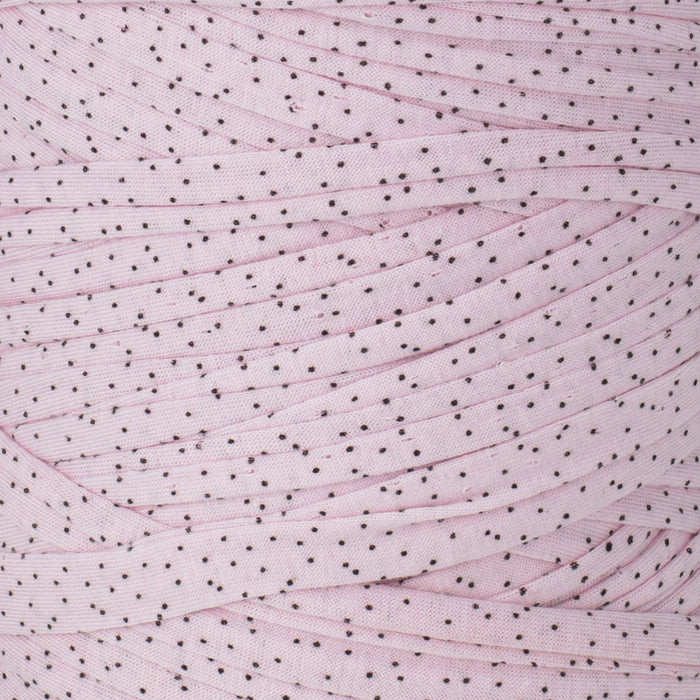 Printed Recycled T-Shirt Fabric Yarn - Rosy Dots