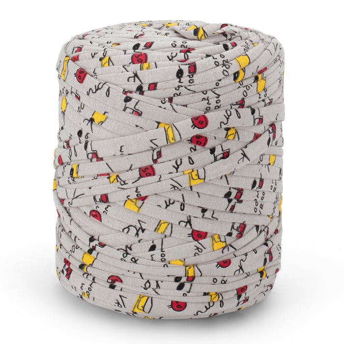 Printed Recycled T-Shirt Fabric Yarn - Toon Cars