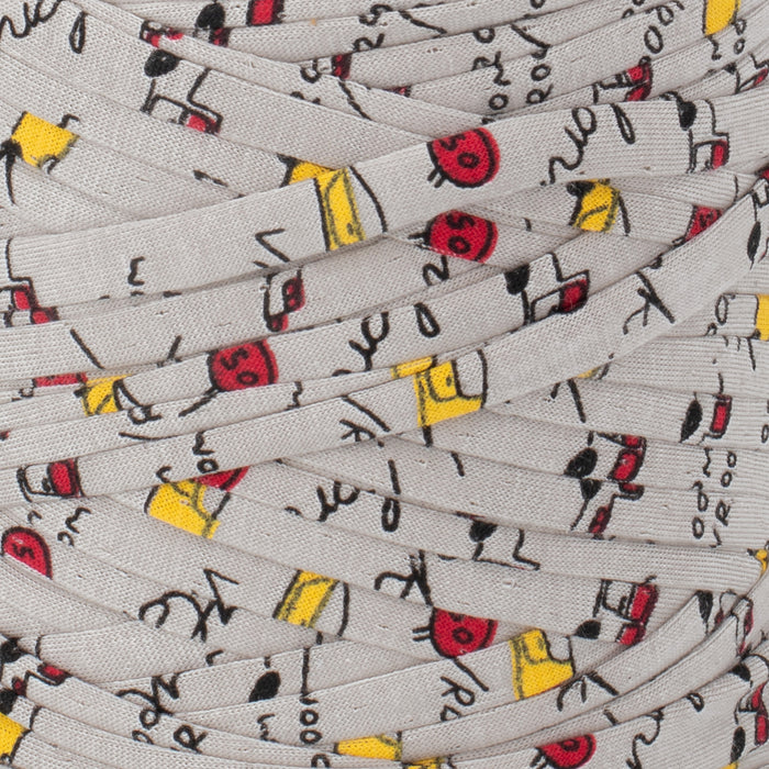 Printed Recycled T-Shirt Fabric Yarn - Toon Cars