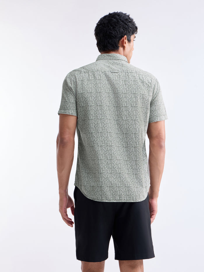 Printed Slim Fit Shirt - Grey t4option_0