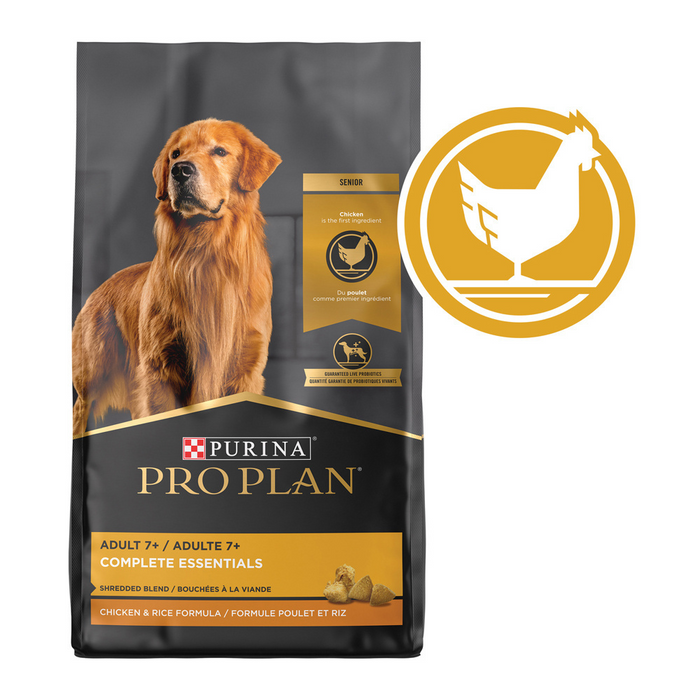 Purina Pro Plan Complete Essentials Shredded Blend Chicken and Rice Senior 7+ Dry Dog Food