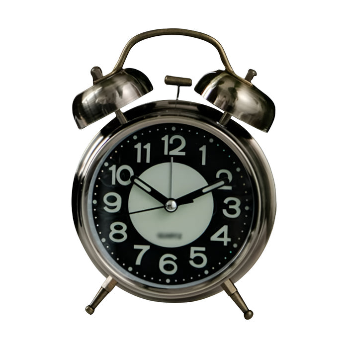 Retro Twin Bell Alarm Clock  Vintage Style Analog Clock~5584