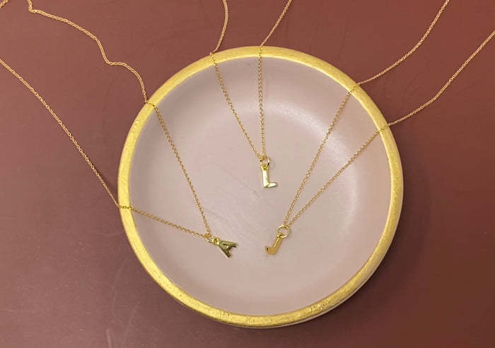 Gold Uppercase Initial Pendants & Necklaces