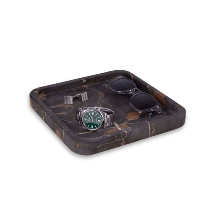 Robbie Genuine Marble Tray and Catch-All in Brown Emperador