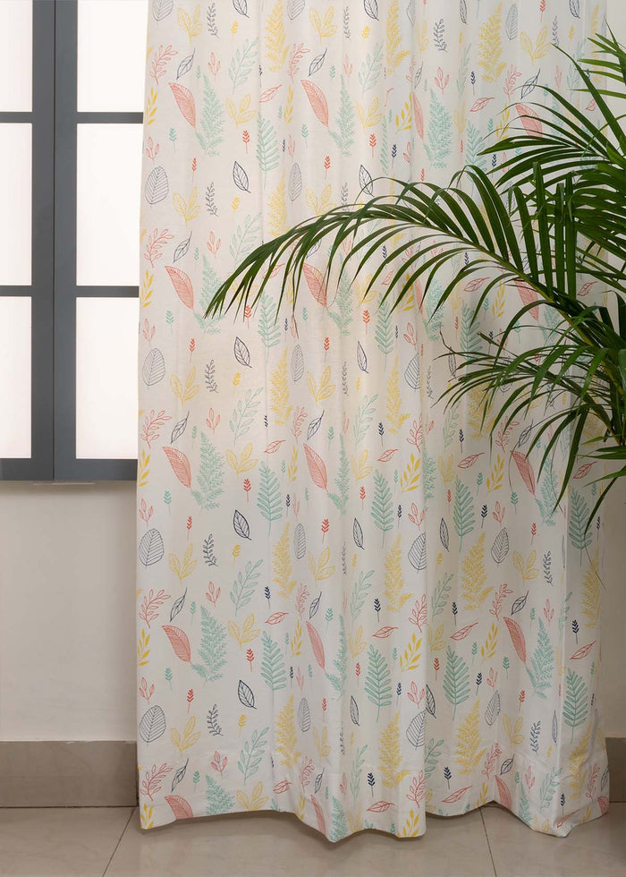 Rustling Leaves printed cotton Fabric - Multicolor