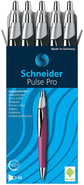 Schneider Pulse Pro Ballpoint Pens, Pack of 10, Med, Black Ink